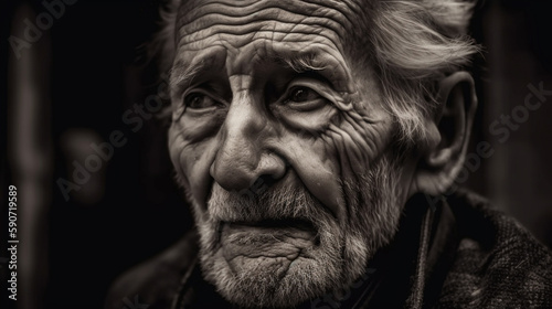 old people  portrait  close up Generative AI