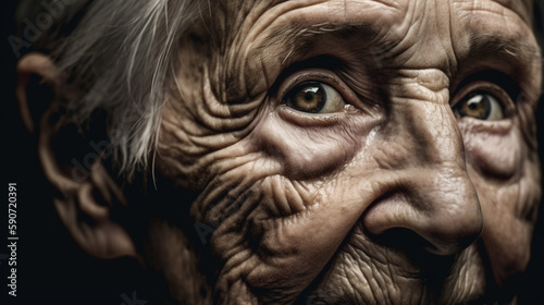 old people portrait, close up 