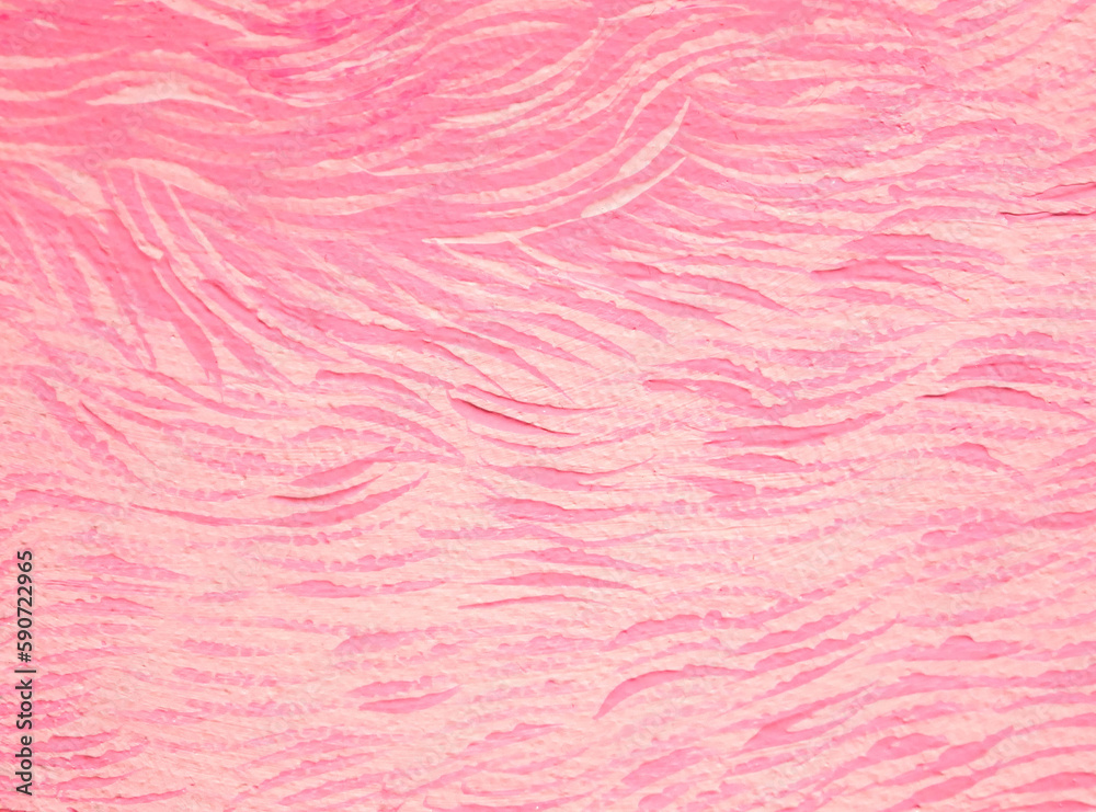 Pink brush strokes abstract art background, brush texture, fragment of acrylic painting on canvas.