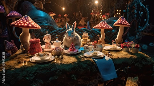 Immerse yourself in the enchanting world of Alice in Wonderland. Generated by AI.