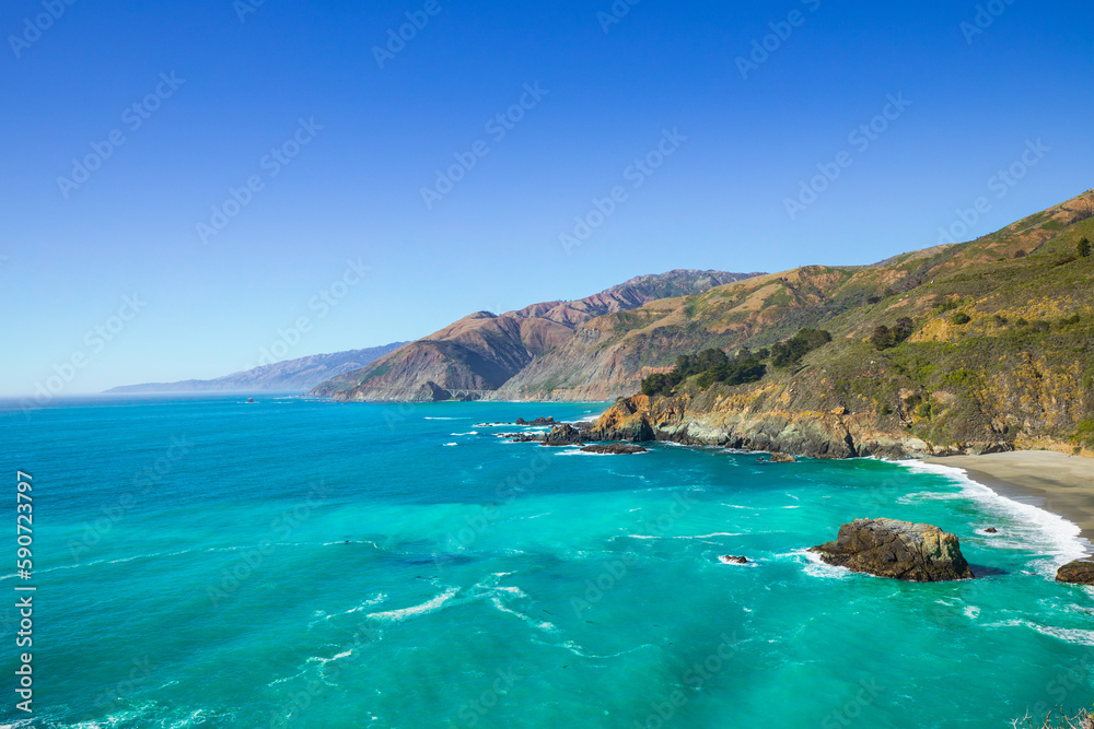 Ocean and Beach view at Big Sur California