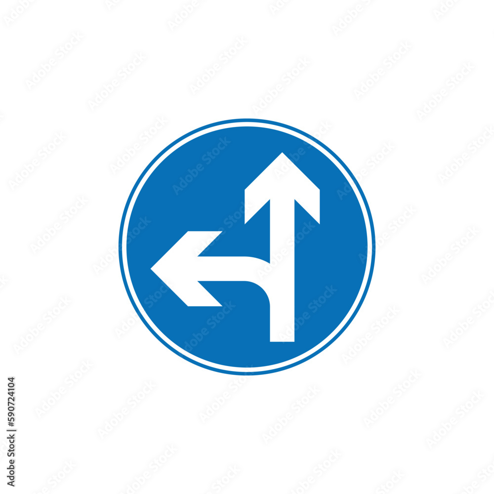 Circle Blue Mandatory, Regulatory Road Sign Vector Template Circle Blue Mandatory, Regulatory Road Sign Vector Template