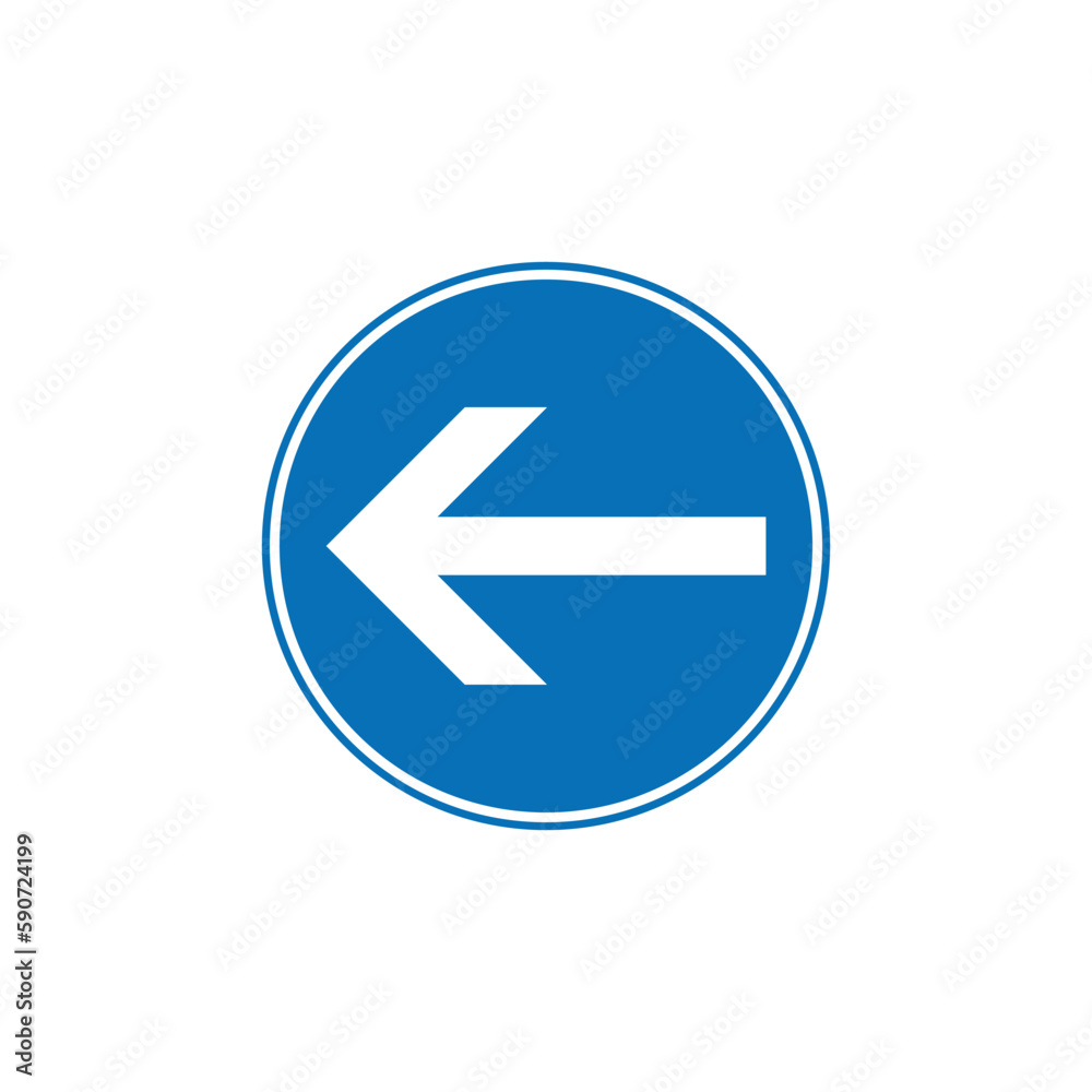 Circle Blue Mandatory, Regulatory Road Sign Vector Template Circle Blue Mandatory, Regulatory Road Sign Vector Template