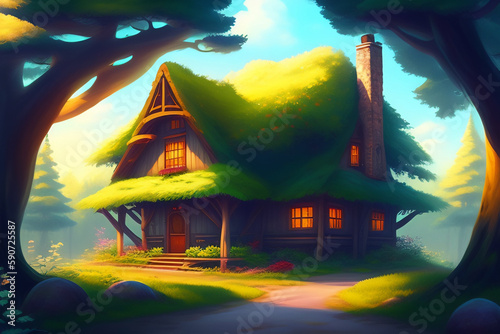The forest house is a fairy tale house.