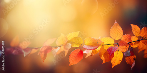 Autumn leaves backdrop background golden colors  generated AI  generated  AI