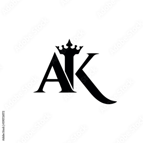 AK Initials logo design. Initial Letter Logo. Creative Luxury logo template.