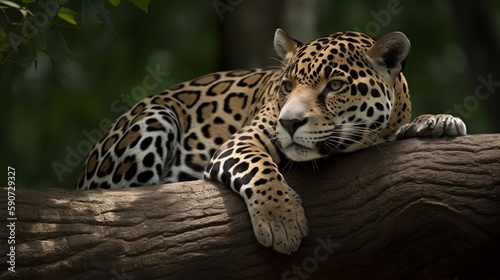  Graceful Jaguar Perched on a Tree Branch