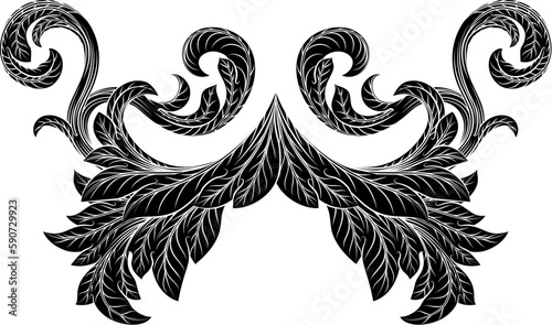 A filigree heraldry floral ...