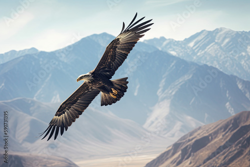 Eagle in the mountains - generative ai © Mark