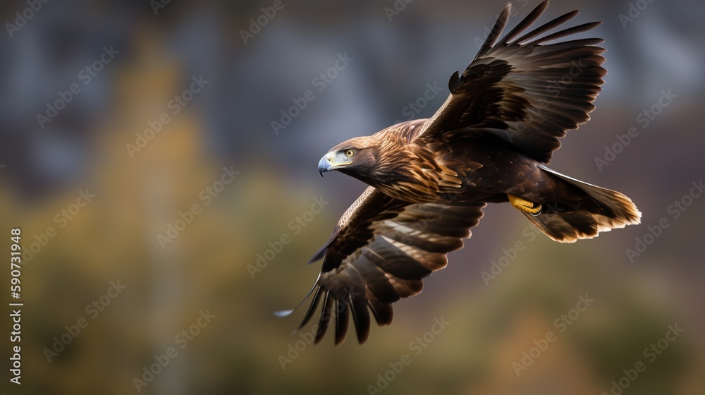 Obraz premium A Golden Eagle in mid-flight