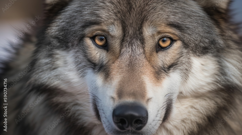 Close-up Portrait of a Gray Wolf Close-up Portrait of a Gray Wolf