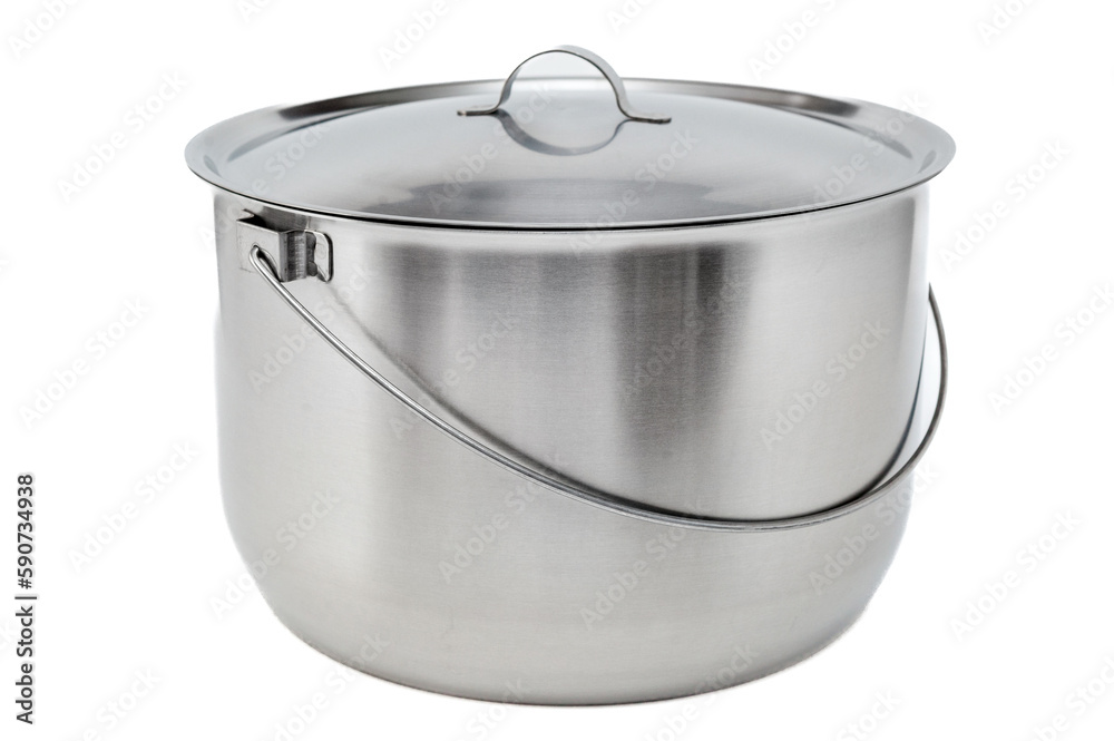 metal saucepan on a white background metal saucepan on a white background