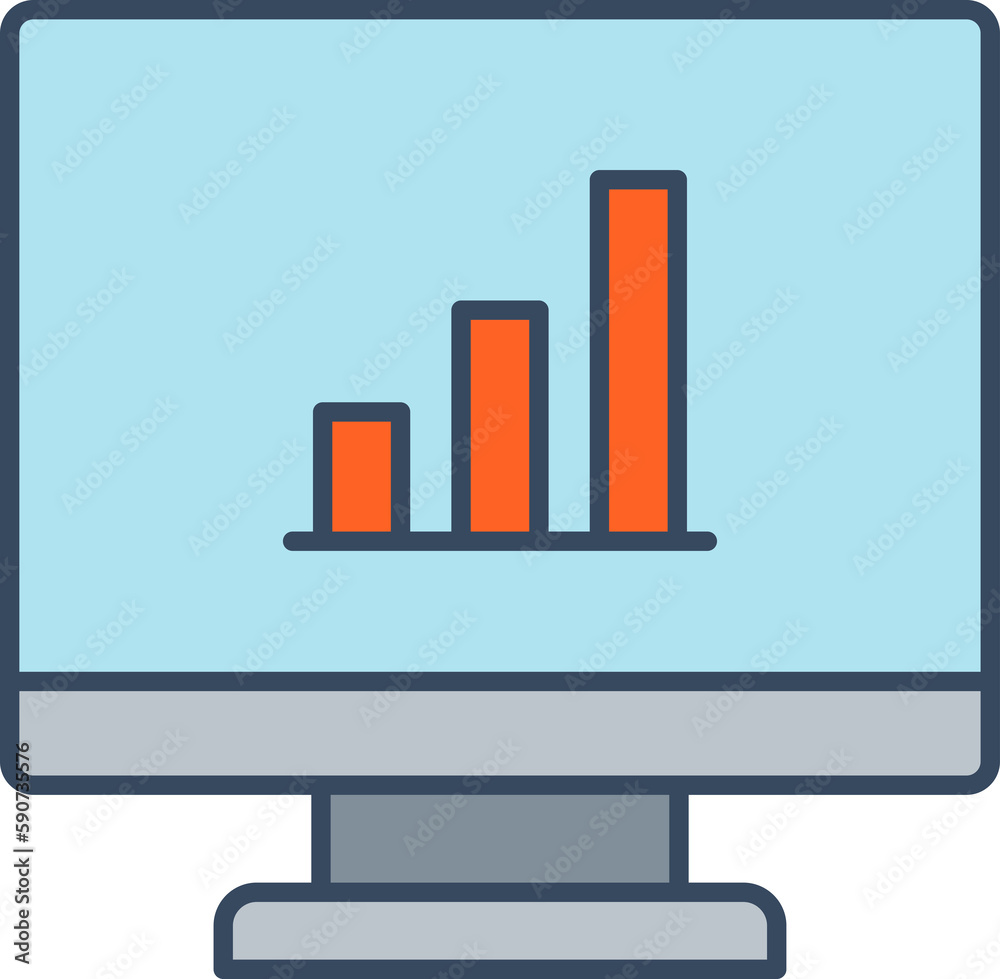 desktop computer and bar chart icon desktop computer and bar chart icon