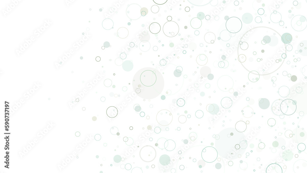 Abstract circle design backgrounds of various sizes scattered free in green tones.