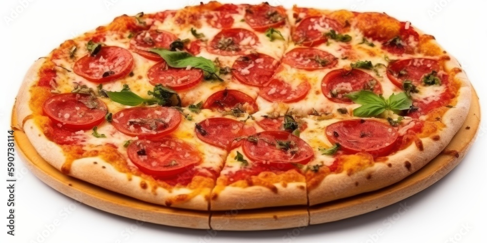 traditional italian pizza isolated on white background, generative, ai traditional italian pizza isolated on white background, generative, ai