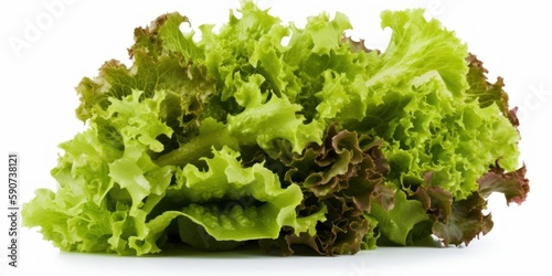 fresh lettuce isolated on white background, generative, ai