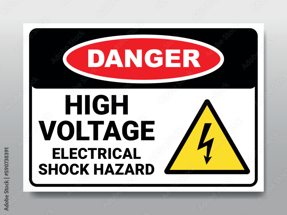 High Voltage Electrical Danger symbol or sign, printable vector.