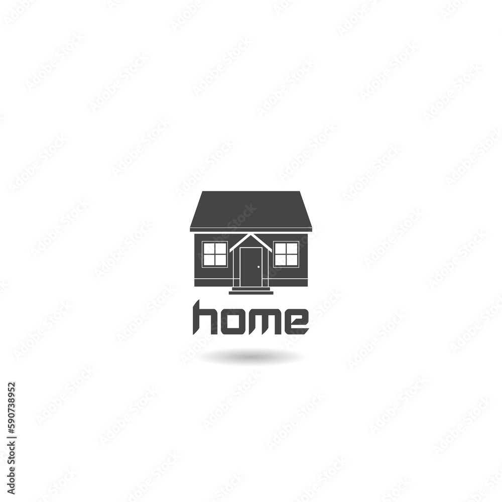Home creative symbol concept icon with shadow Home creative symbol concept icon with shadow