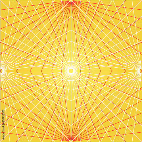 Vector geometric background in yellow colors in cartoon comic style.