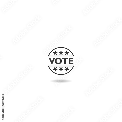 Vote icon with shadow isolated on white