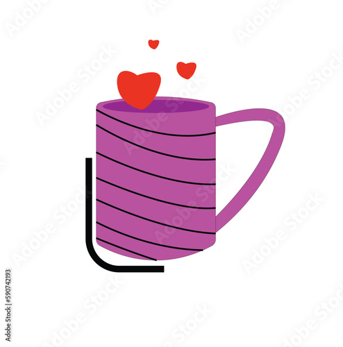 Love sign coffee cup design symbol vector design
