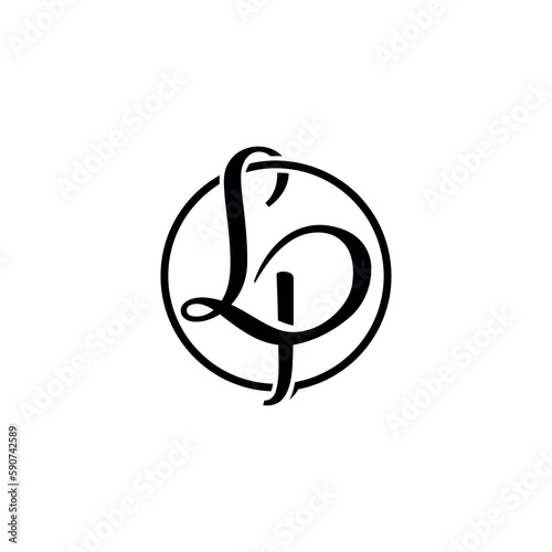 LP Initials logo design. Initial Letter Logo. Creative Luxury logo template.