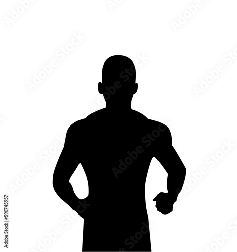 running people silhouettes set in Flat Design. vectors.