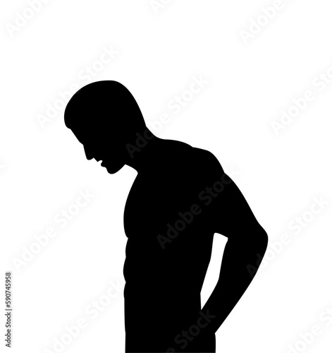 illustration vector  graphic design silhouette of a muscular man flexing his muscles against a white background,
