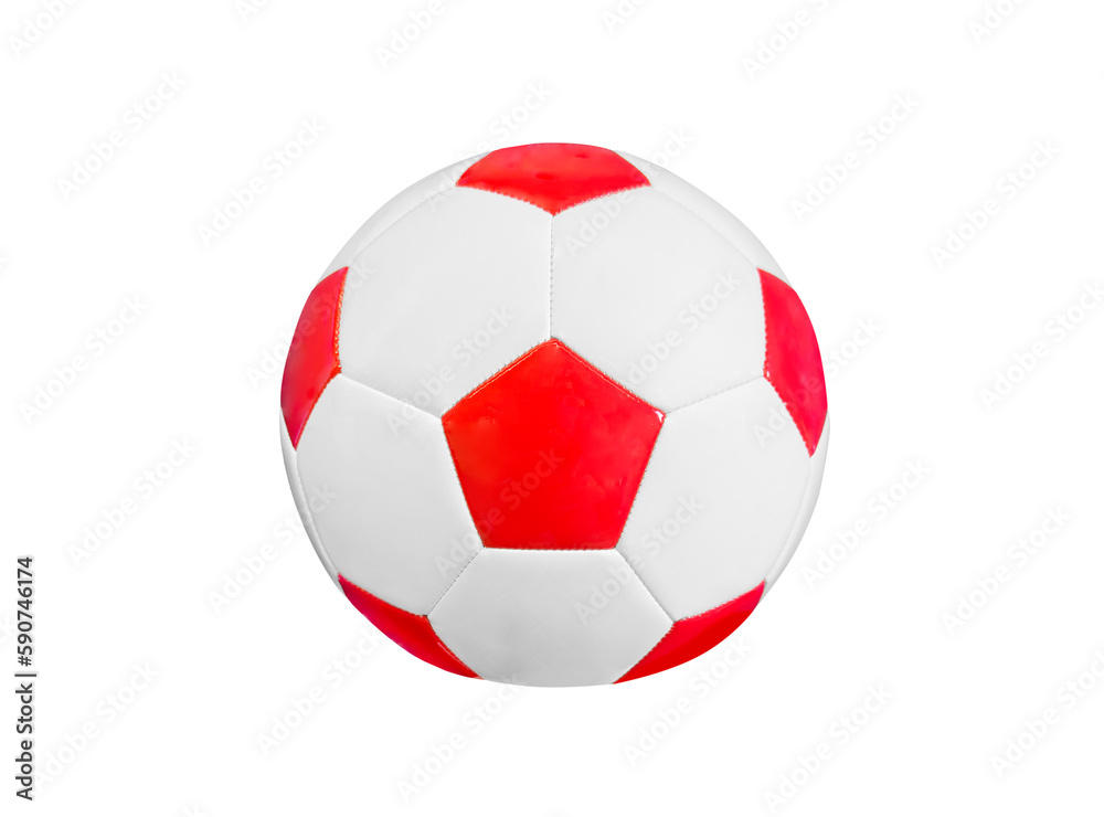 Fototapeta premium Soccer leather ball or football ball isolated on white background.