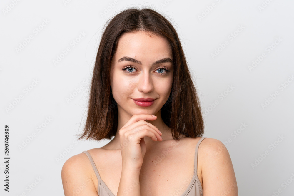 Young Ukrainian woman isolated on white background . Portrait Young Ukrainian woman isolated on white background . Portrait