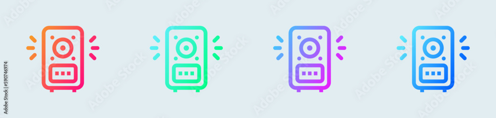 Speaker line icon in gradient colors. Audio signs vector illustration Speaker line icon in gradient colors. Audio signs vector illustration