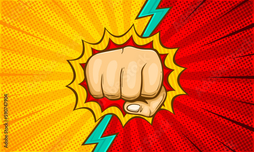 Comic pop art versus battle fight background template