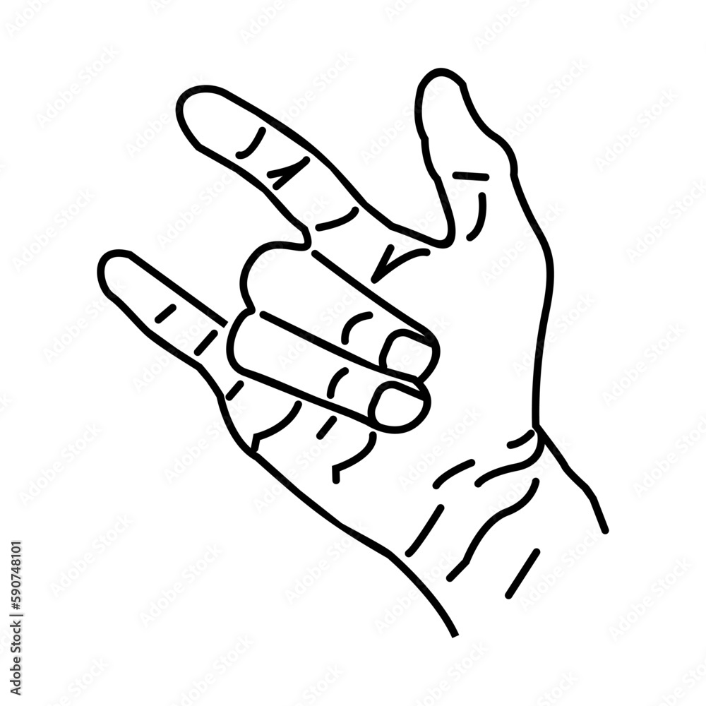 Hand gestures, vector illustration of icons of various hand signs thin lines Hand gestures, vector illustration of icons of various hand signs thin lines