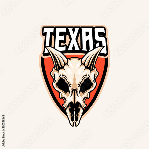 Mascot of wild goat skull animal that is suitable for e-sport gaming logo template