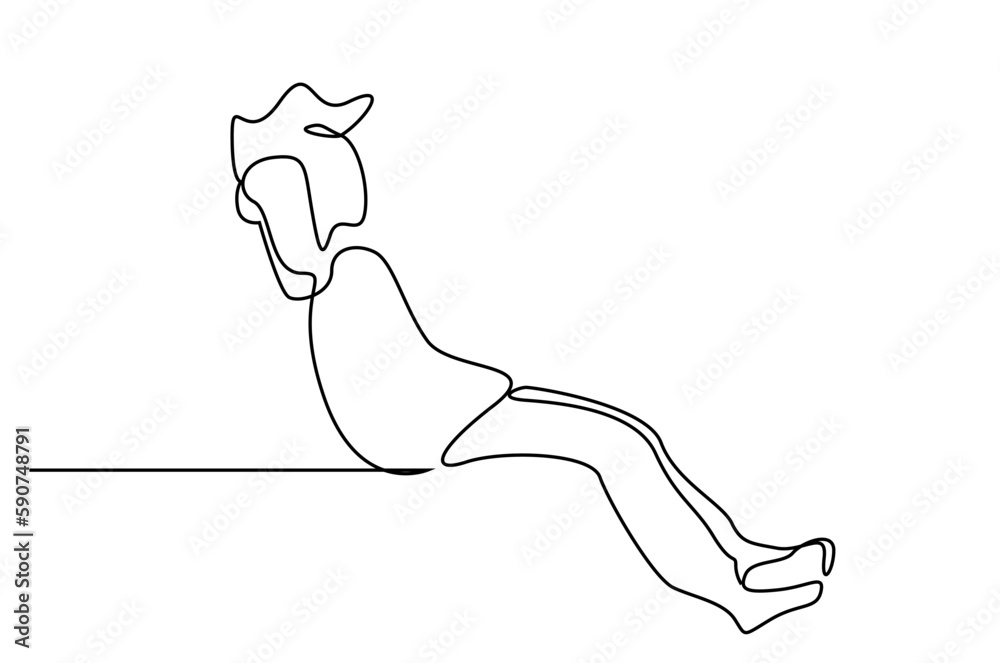 man home relax rest dreaming full length line art