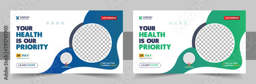 Medical healthcare video thumbnail or web banner video thumbnail, Medical web banner template and video thumbnail design Layout. Video thumbnail template