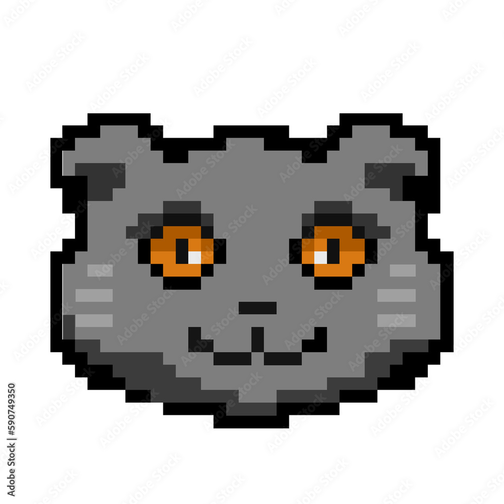 Obraz premium Scottish Fold pixel cat