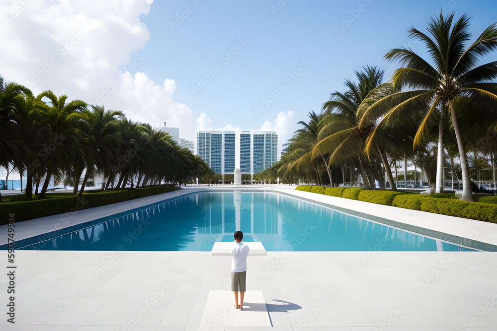 MIAMI BEACH, FL, USA - OCTOBER 14, 2019: The Holocaust Memorial in Miami Beach features a reflection pool with a hand reaching up and bodies climbing, ... See More