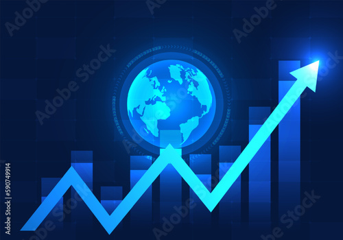 Rising Stock Chart Technology Interpreting technology in the world is advancing and growing all the time. Tech-related businesses are growing rapidly. It also helps to push people's well-being better