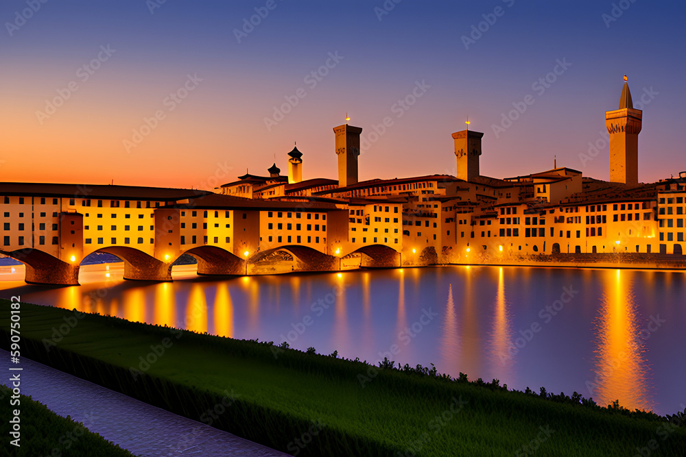 Florenz Palazzo Vecchio Abend 04