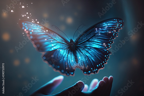 blue butterfly, AI Generative