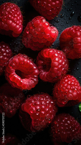 Raspberries, adorned with g...