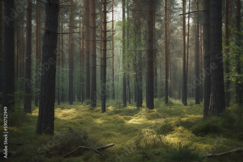 forest golden hour - - Generative AI