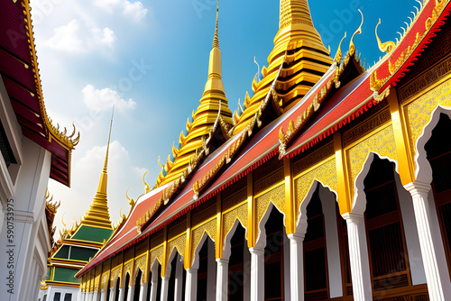 Vertical shot of the Grand Palace in the streets of Bangkok  Thailand during the day