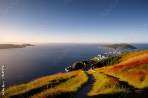 View from the Cabot Tower track on Signal Hill St John, Newfoundland, Canada photo