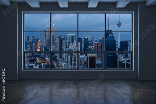 Photography Empty room Interior Skyscrapers View Malaysia