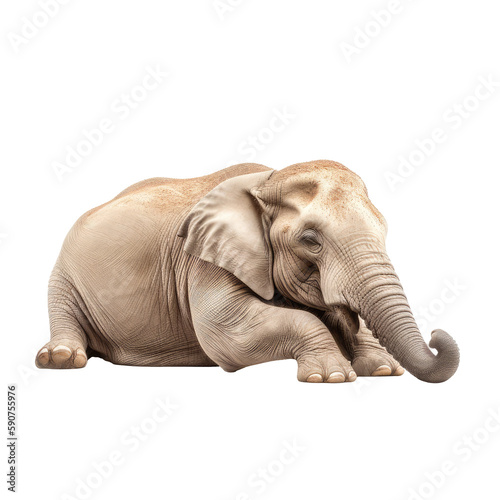 brown elephant isolated on white