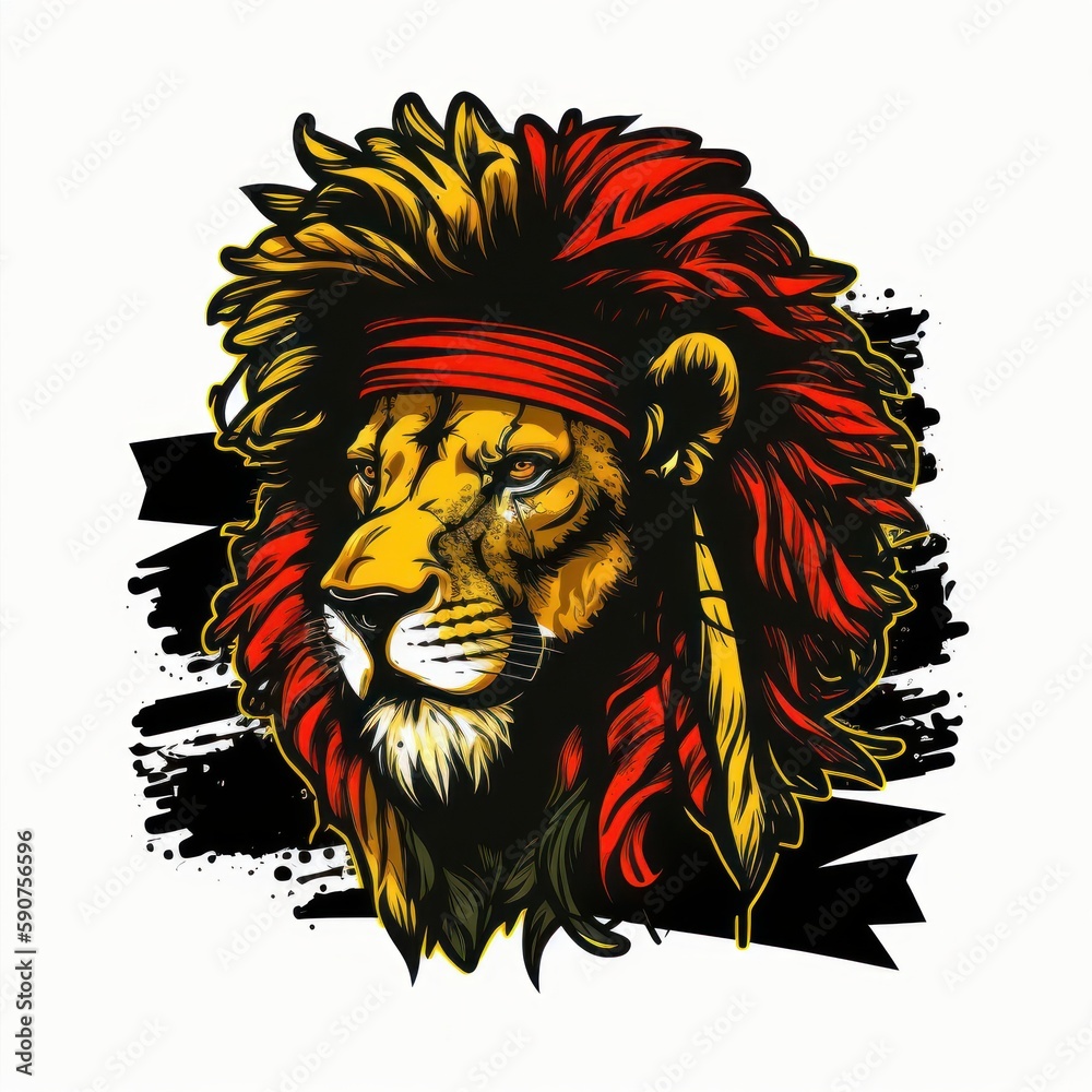 Design logo without text lion vibrant and modern design. t shirt design, banner, poster etc.