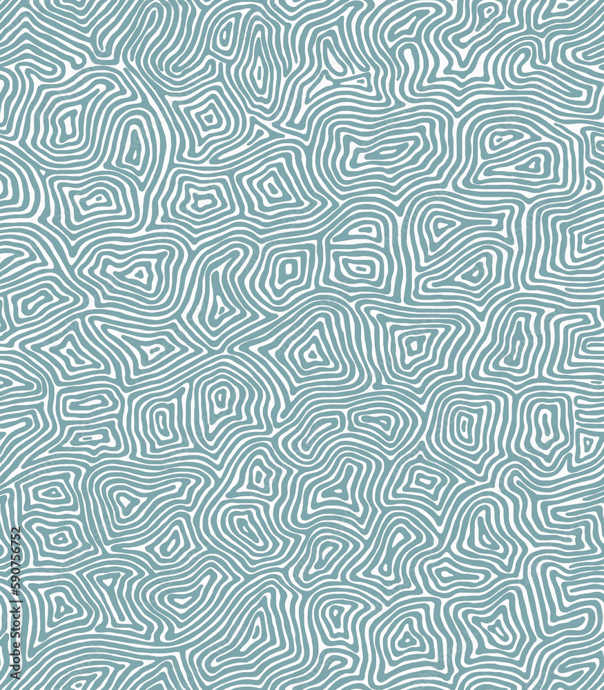 Zigzag blue hand-drawn pattern, zebra coloring.Seamless pattern.