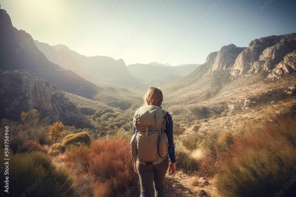Fototapeta premium person in the mountains